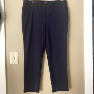Talbots Womens Navy Blue Hampshire Ankle Straight Pant Petite 14